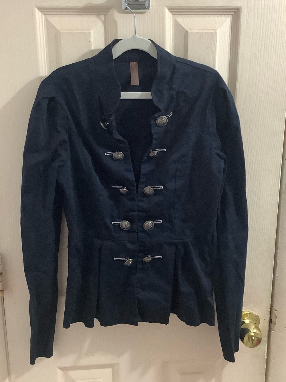 Lovely Day Navy Napoleon Military-Inspired Button Jacket